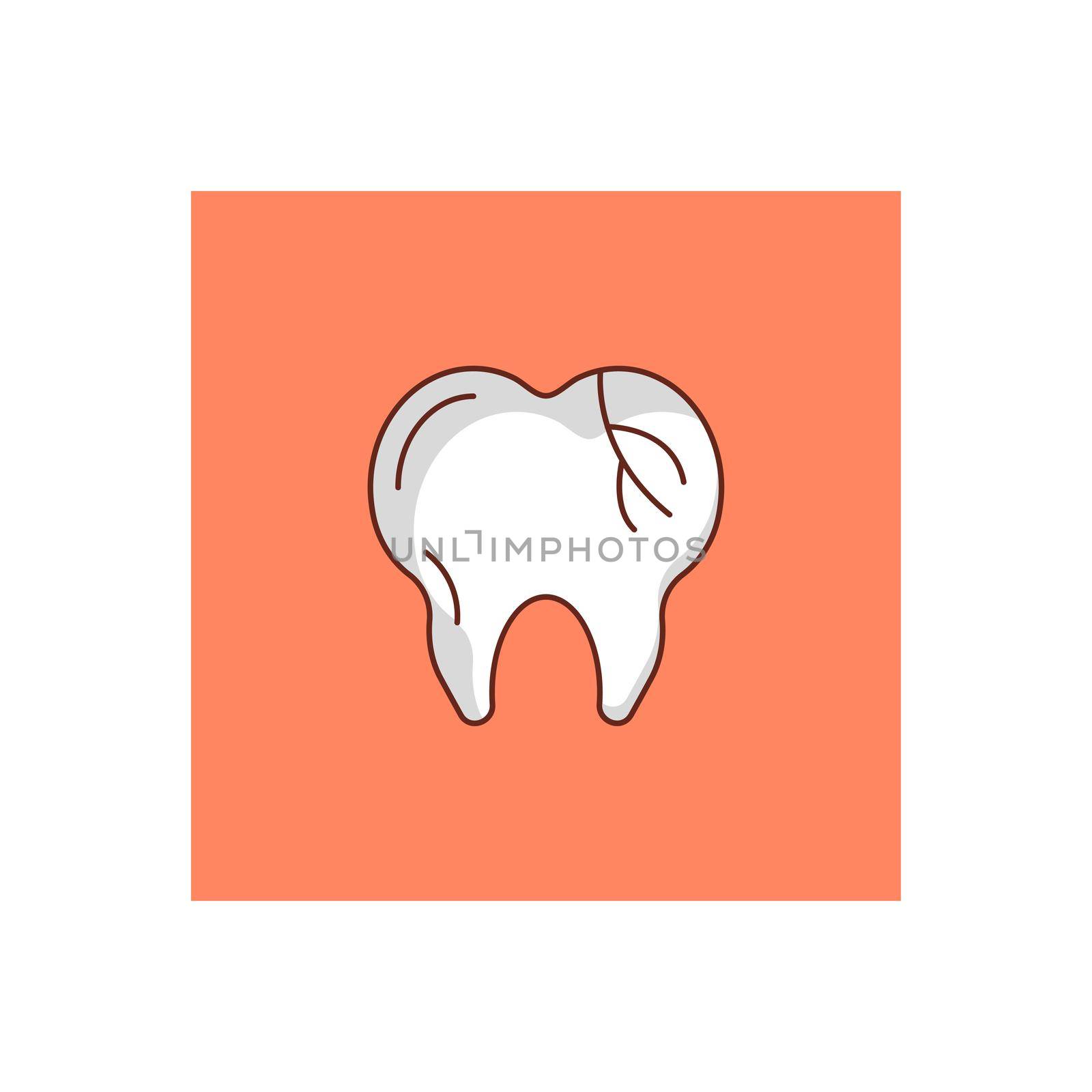 teeth Vector illustration on a transparent background. Premium quality symbols.Vector line flat color icon for concept and graphic design.