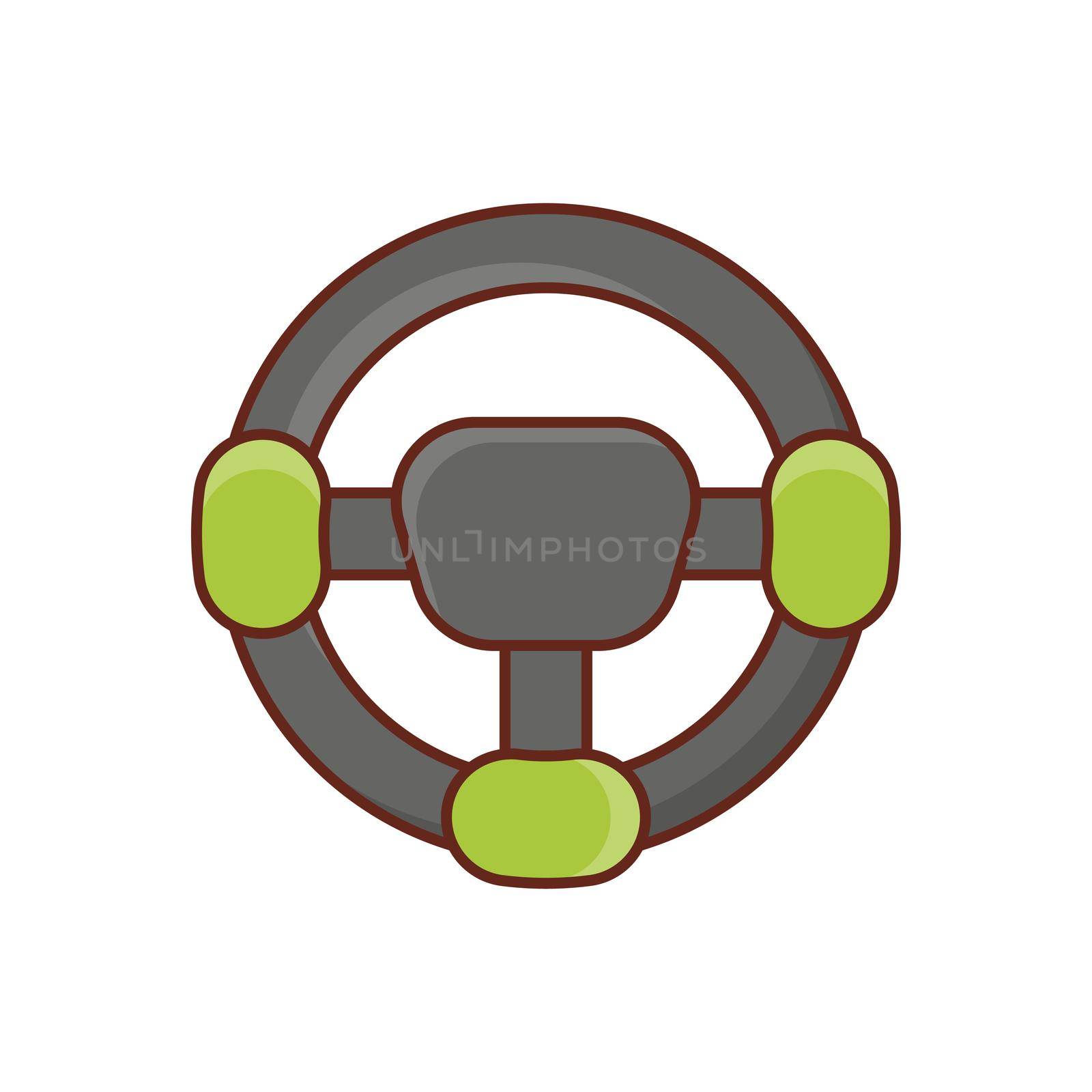 steering vector flat color icon