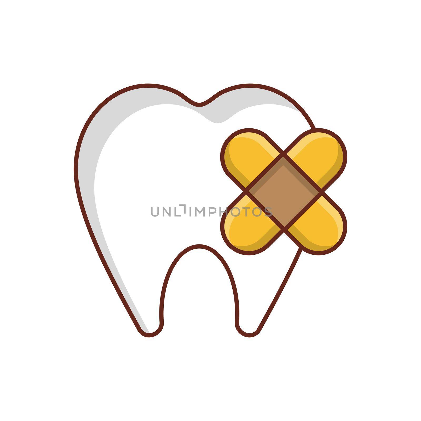 cavity Vector illustration on a transparent background. Premium quality symbols.Vector line flat color icon for concept and graphic design.