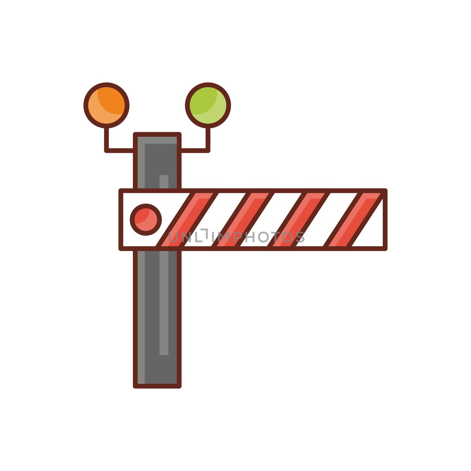 barrier vector flat color icon