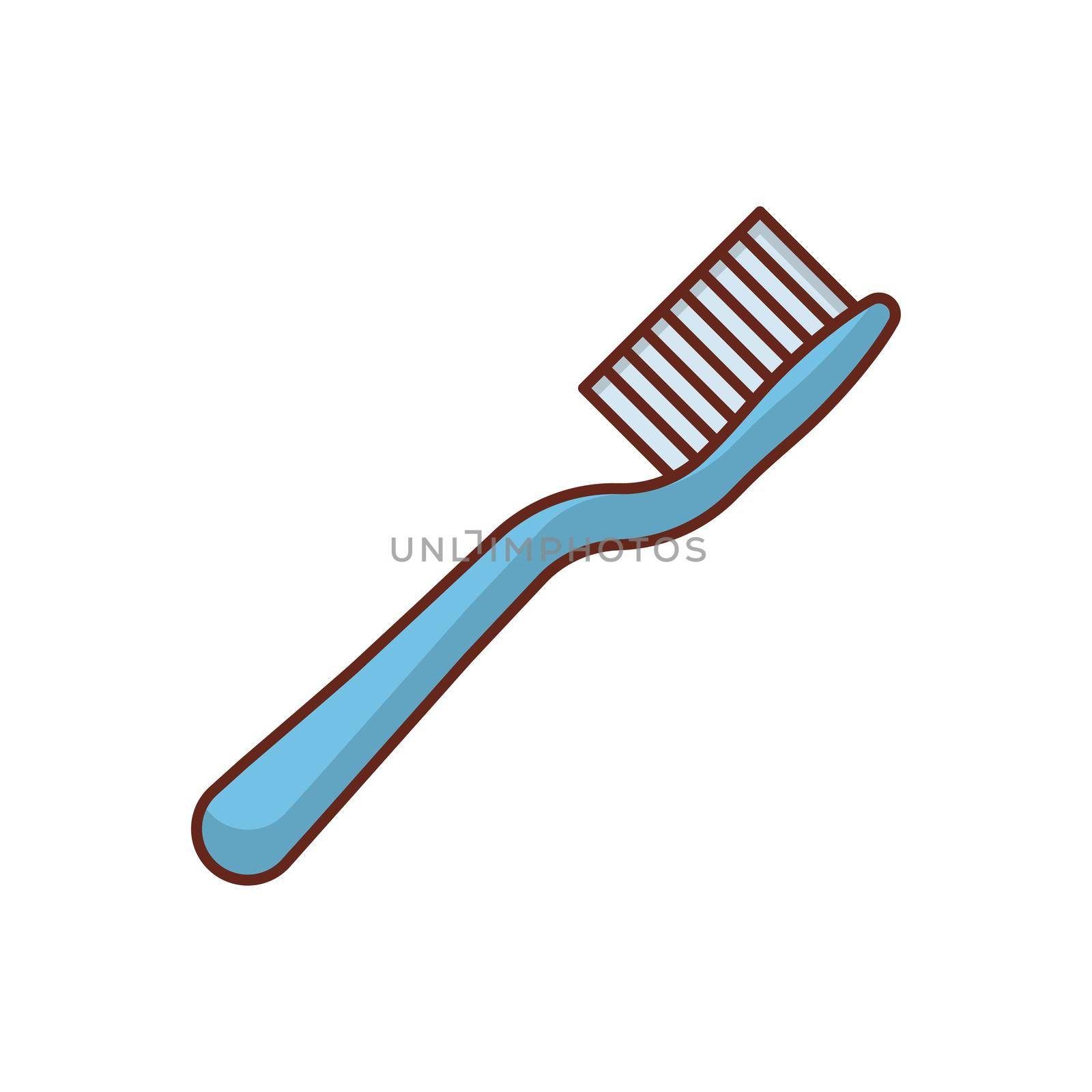 toothbrush Vector illustration on a transparent background. Premium quality symbols.Vector line flat color icon for concept and graphic design.