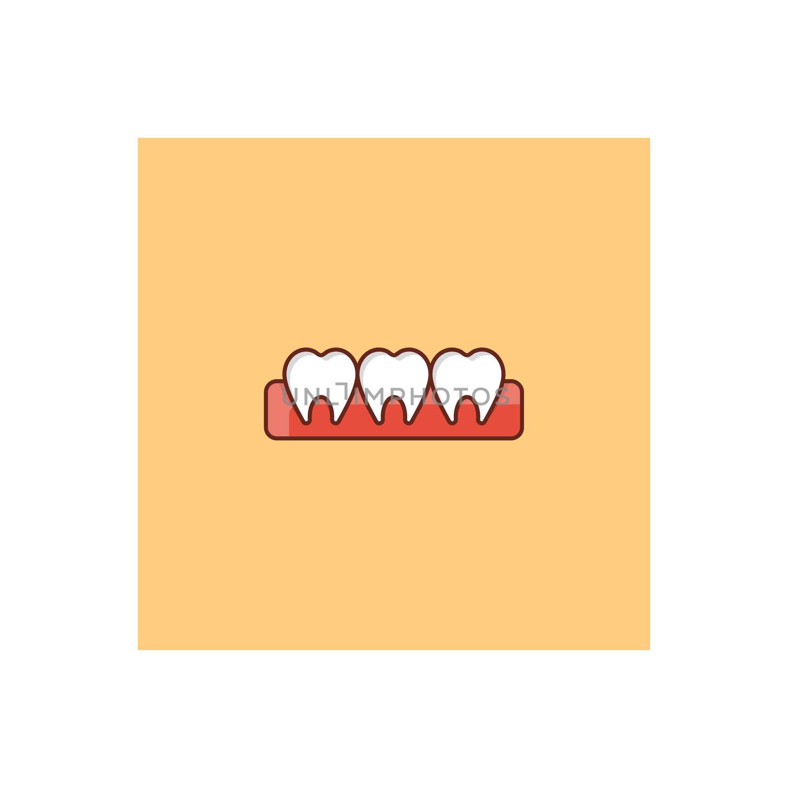 teeth Vector illustration on a transparent background. Premium quality symbols.Vector line flat color icon for concept and graphic design.