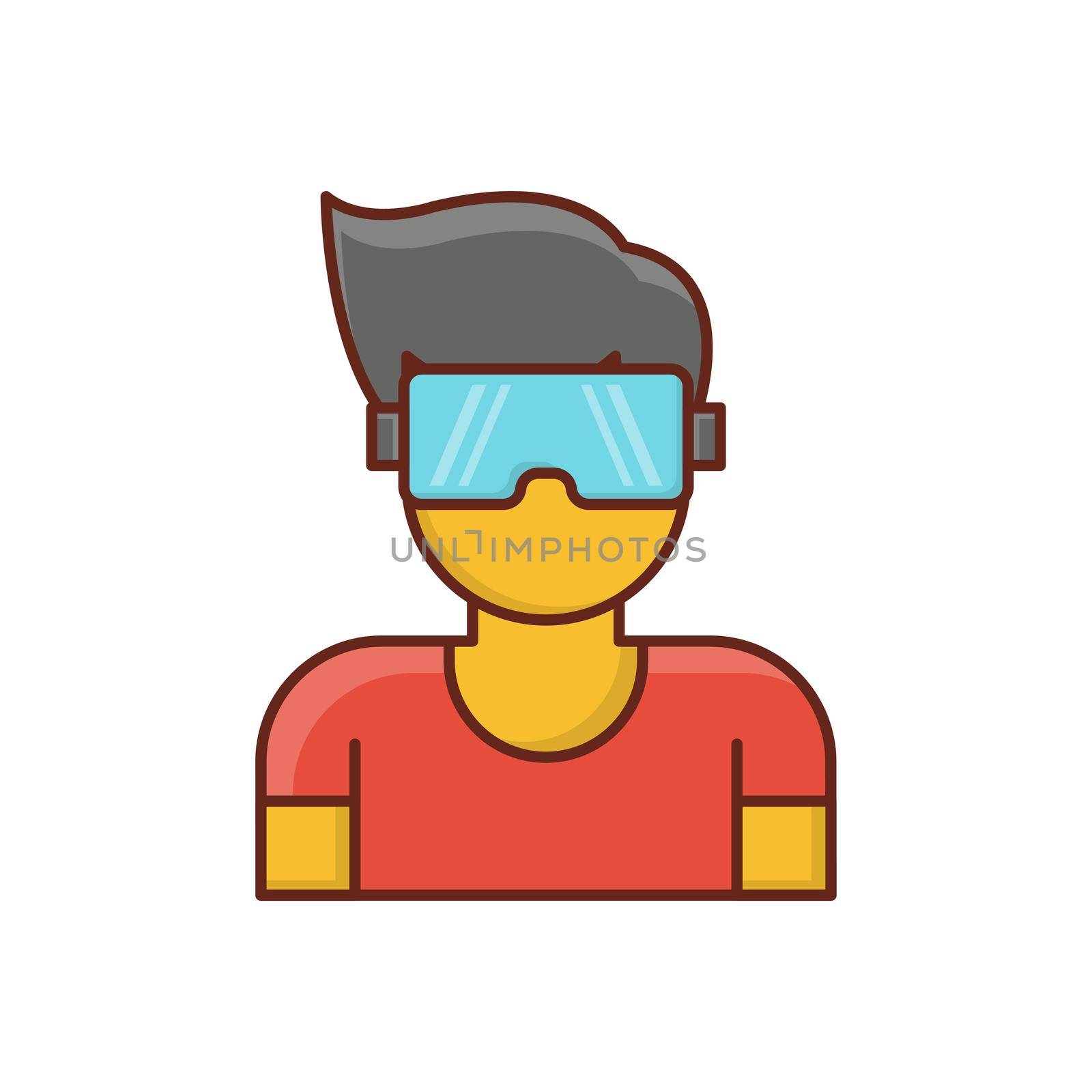 gamer vector flat color icon