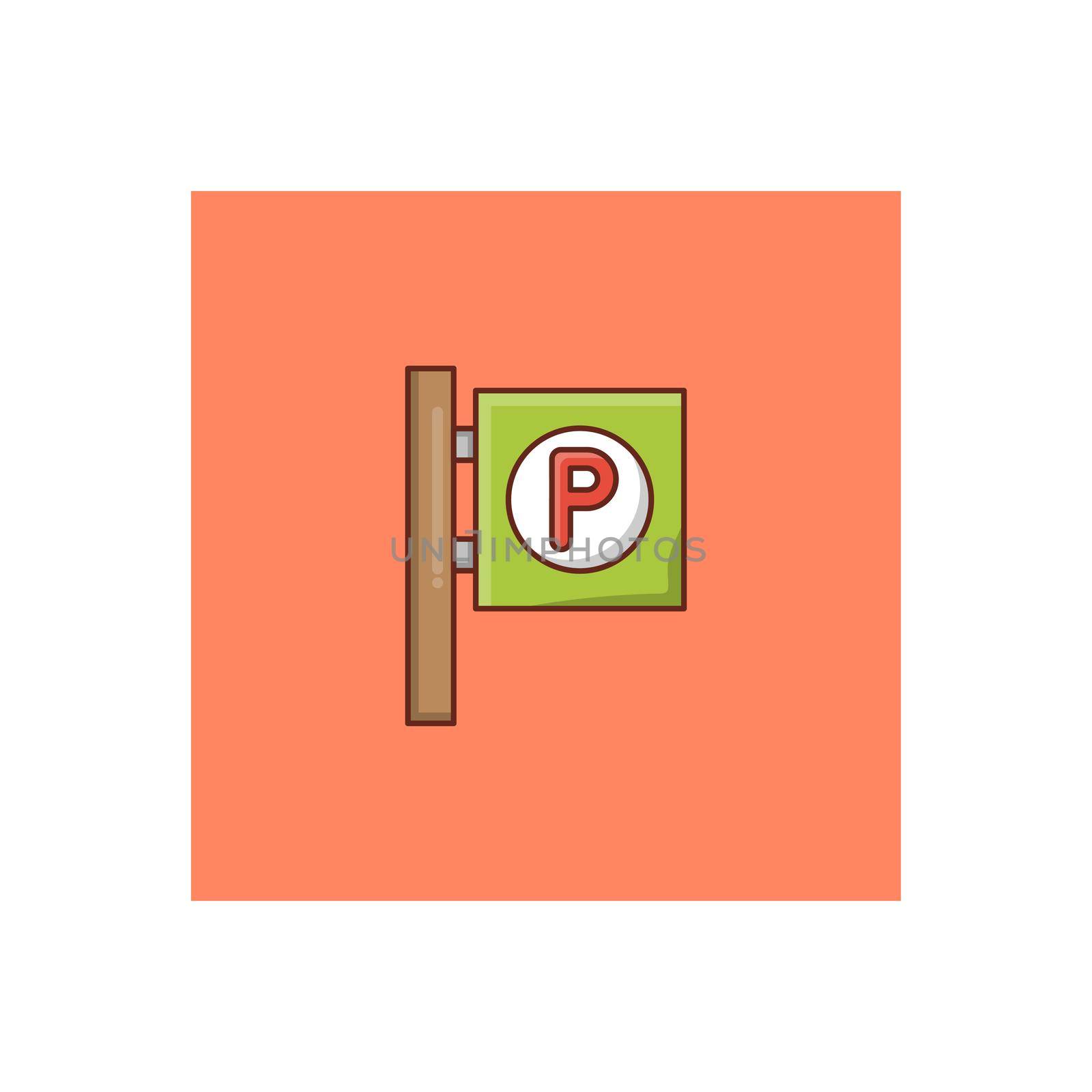 parking vector flat color icon