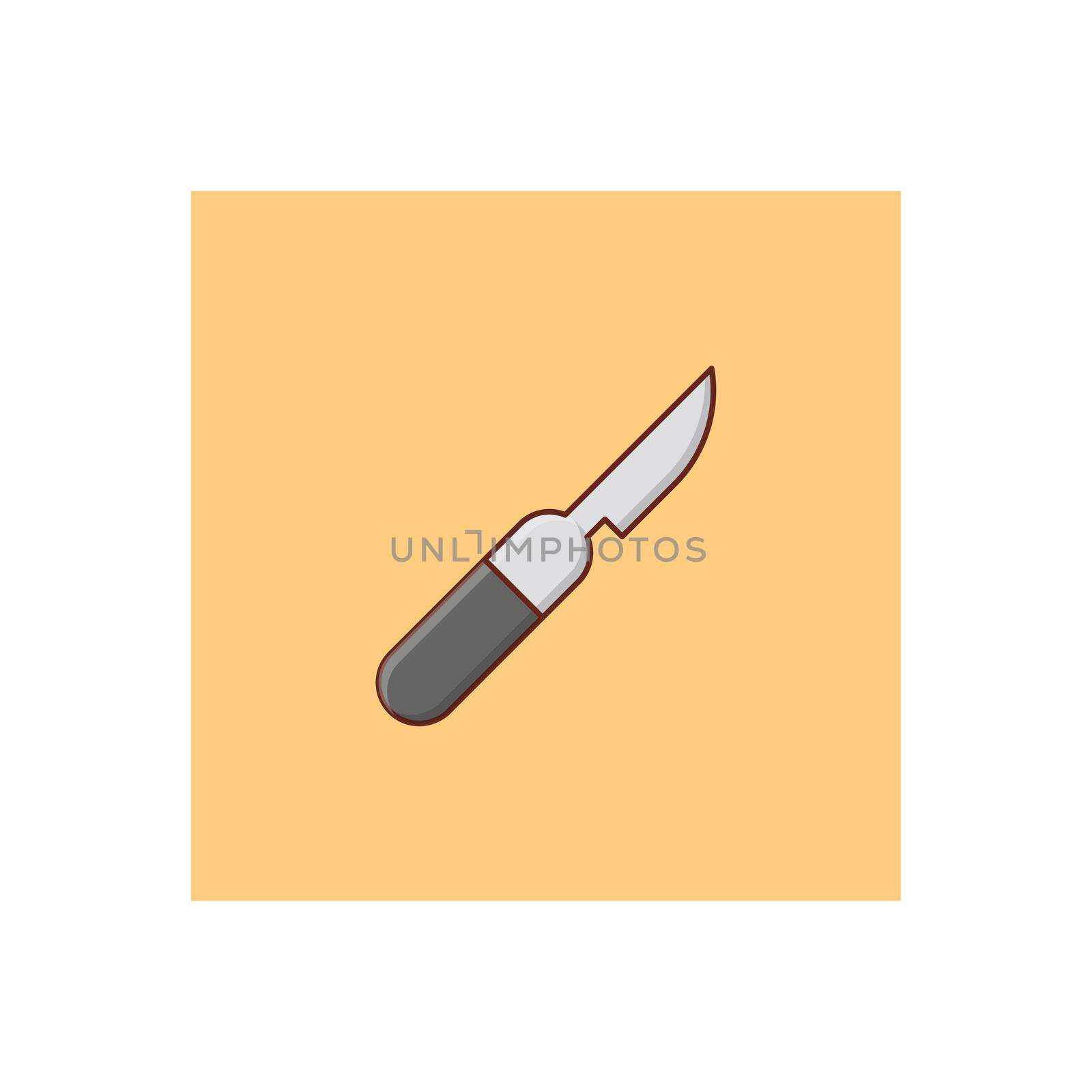 knife Vector illustration on a transparent background. Premium quality symbols.Vector line flat color icon for concept and graphic design.