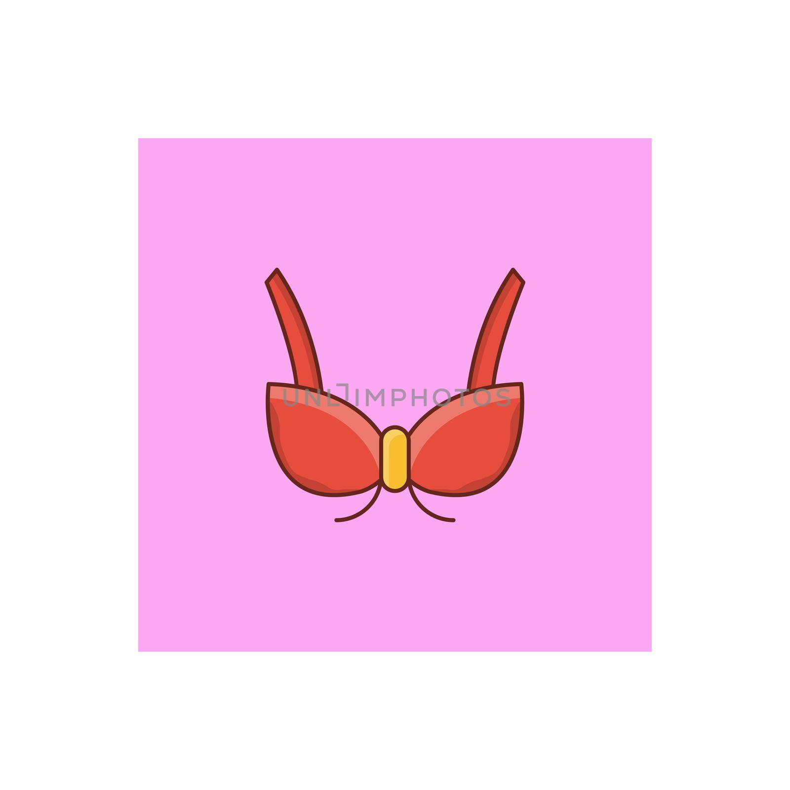 bra Vector illustration on a transparent background. Premium quality symbols.Vector line flat color icon for concept and graphic design.