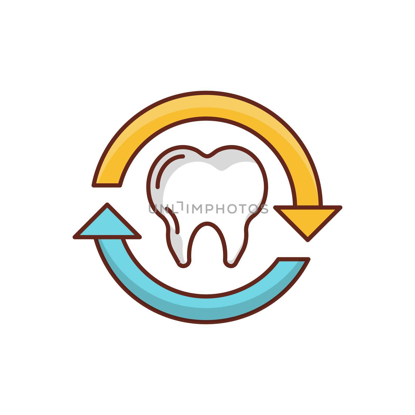 teeth Vector illustration on a transparent background. Premium quality symbols.Vector line flat color icon for concept and graphic design.