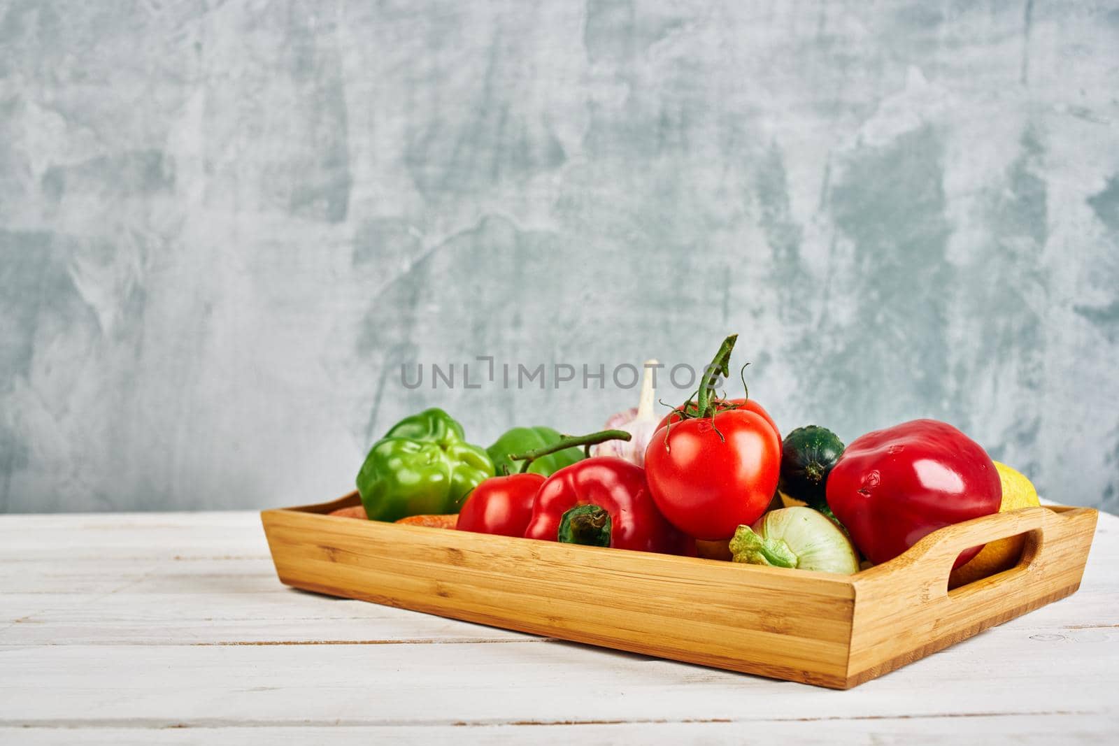 vegetables fresh food diet health launch nutrition wood background by Vichizh