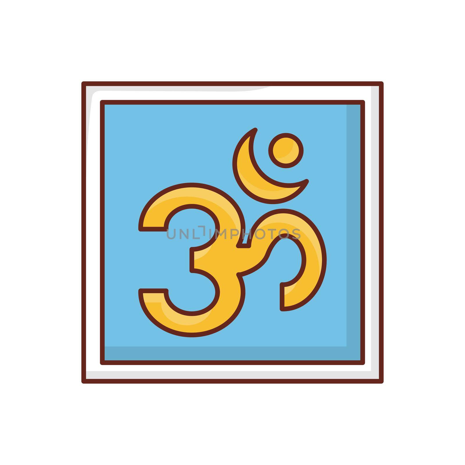 buddha vector flat color icon