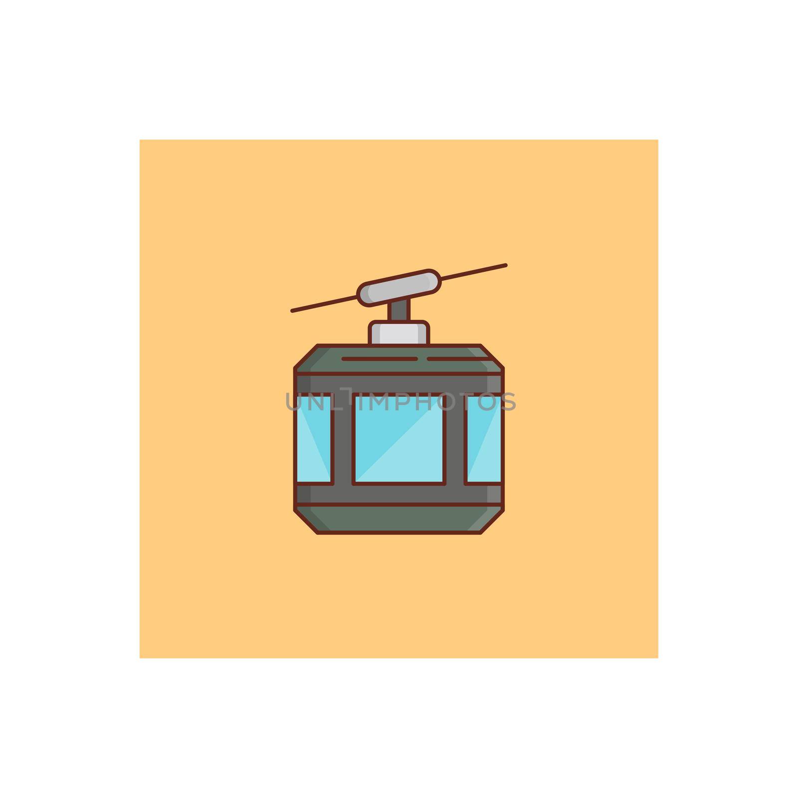 chairlift Vector illustration on a transparent background. Premium quality symbols. Vector Line Flat color icon for concept and graphic design.