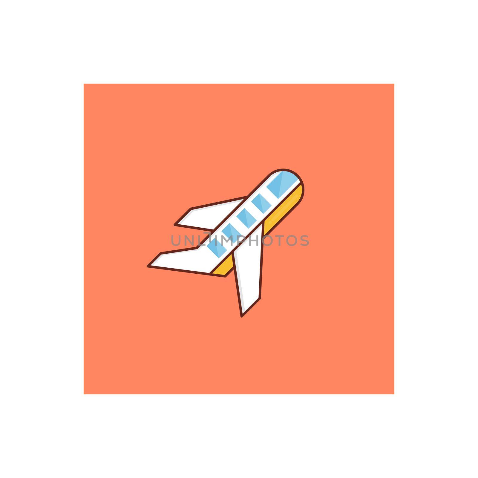 flight vector flat color icon