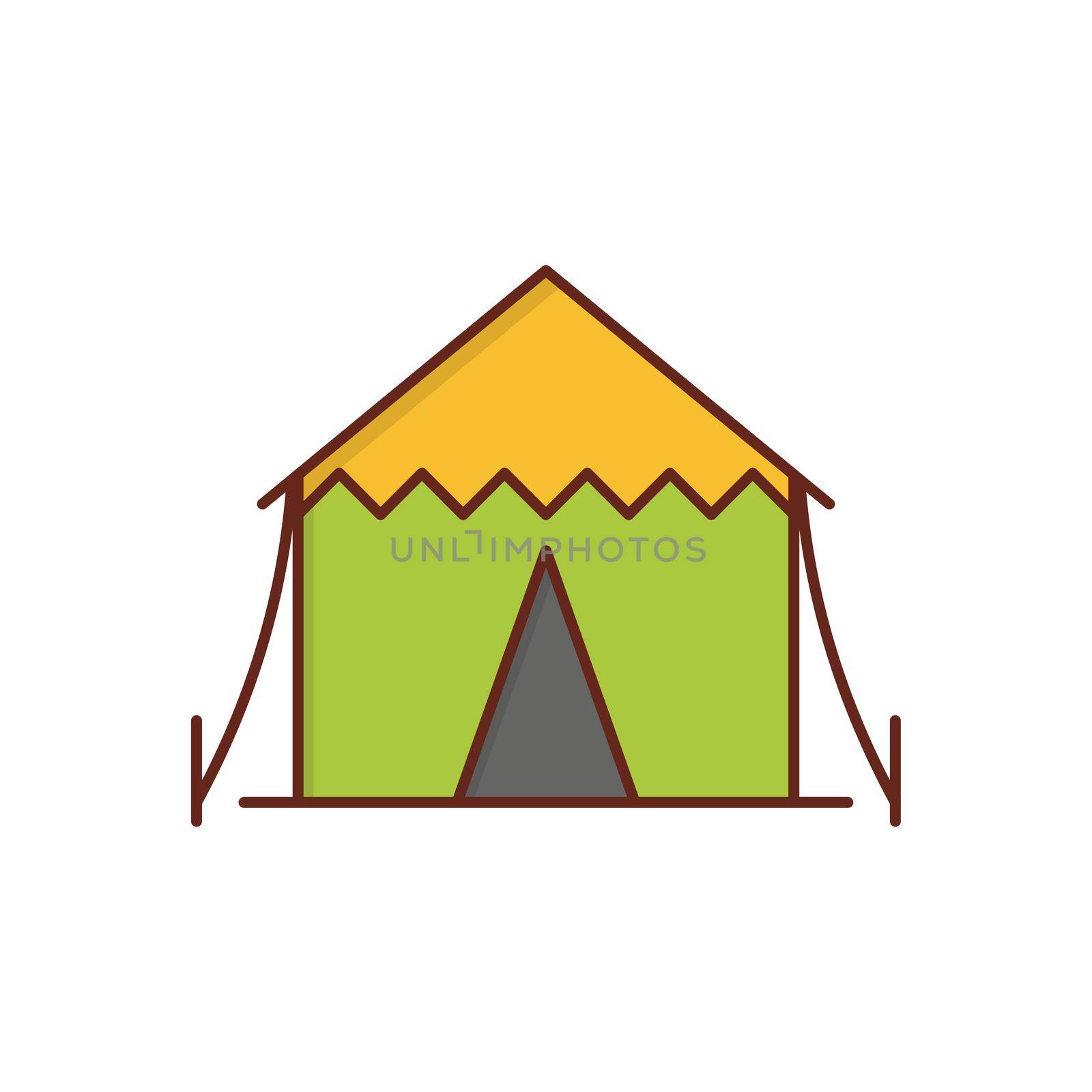 camp vector flat color icon