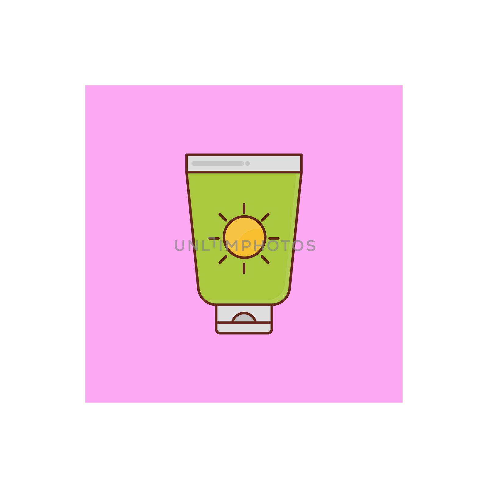 sunblock vector flat color icon