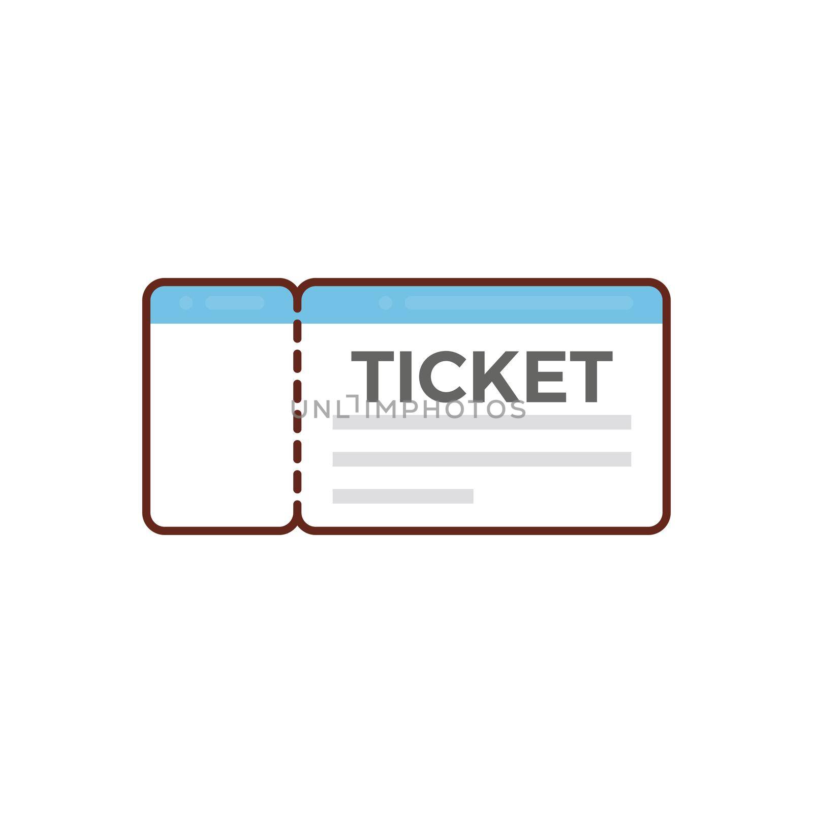ticket vector flat color icon