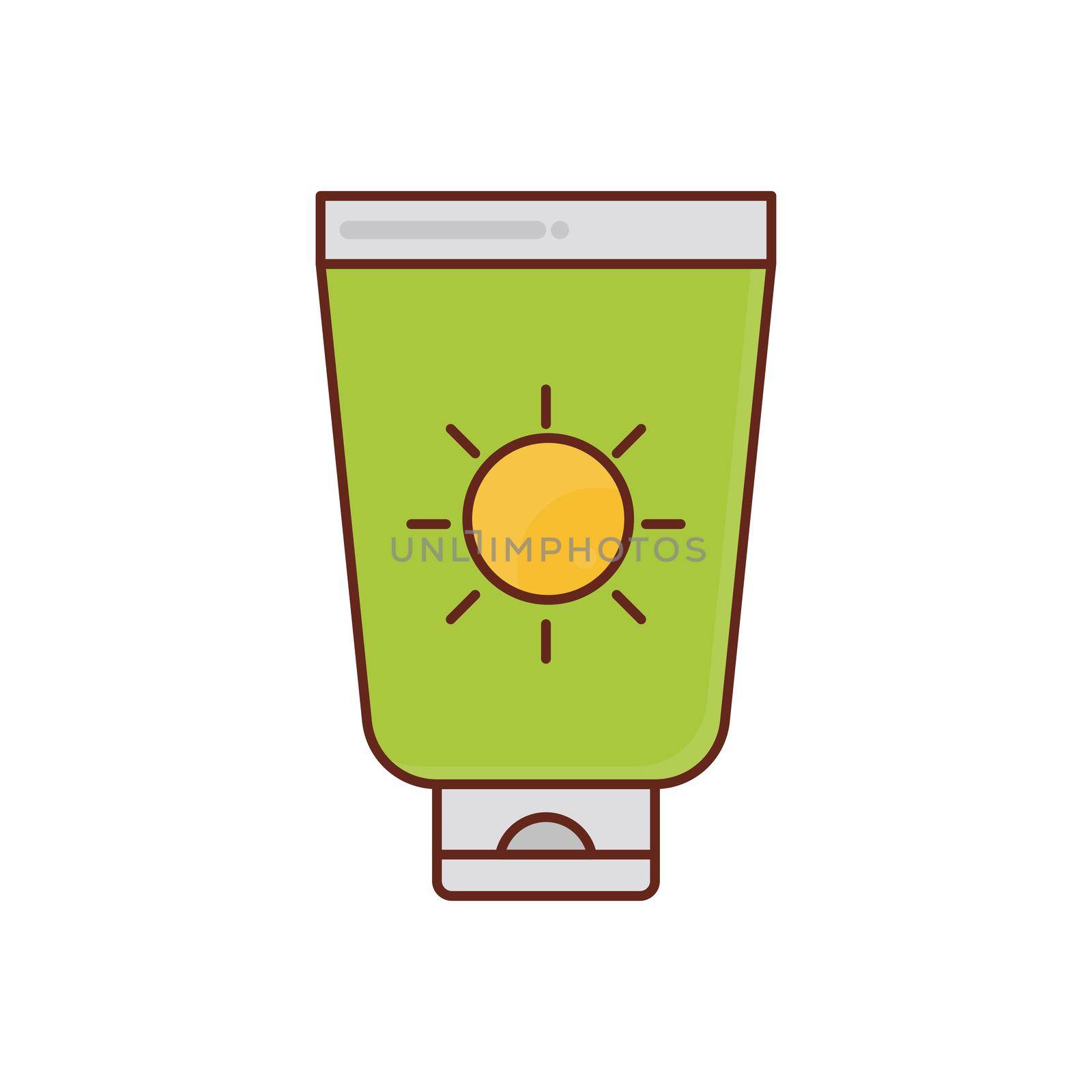 sunblock vector flat color icon