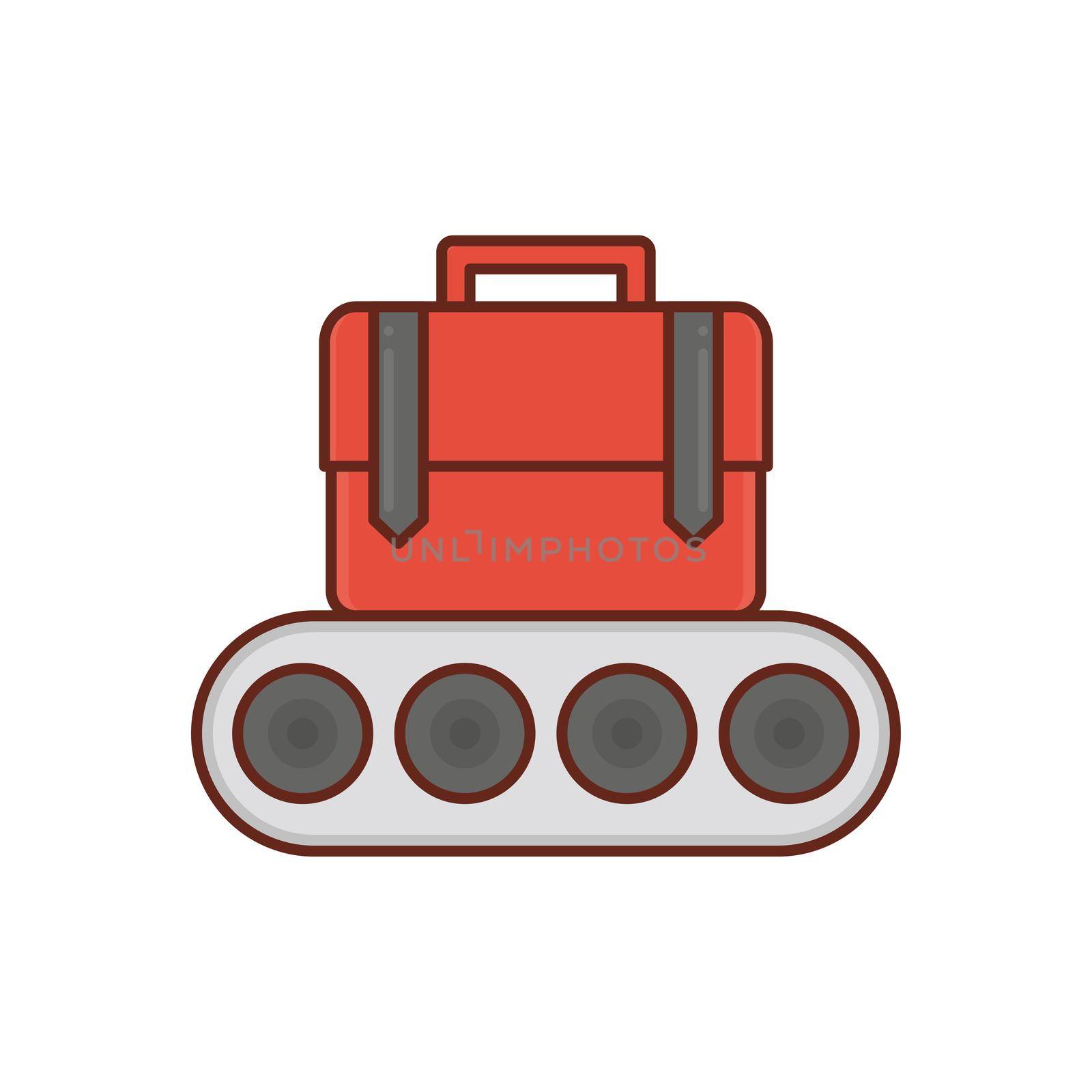 briefcase vector flat color icon