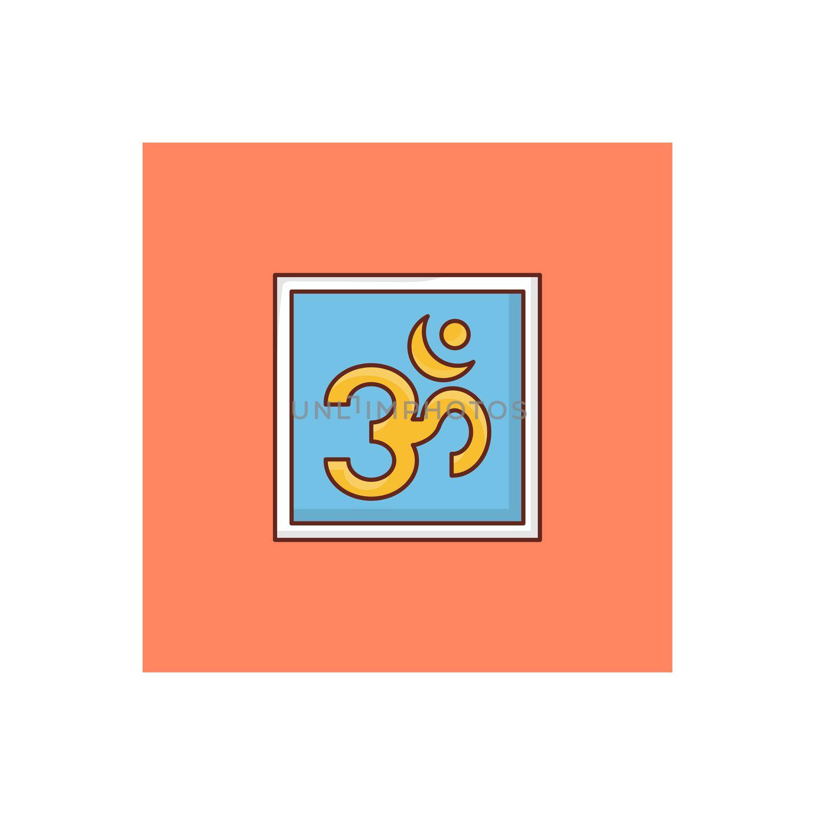 buddha vector flat color icon