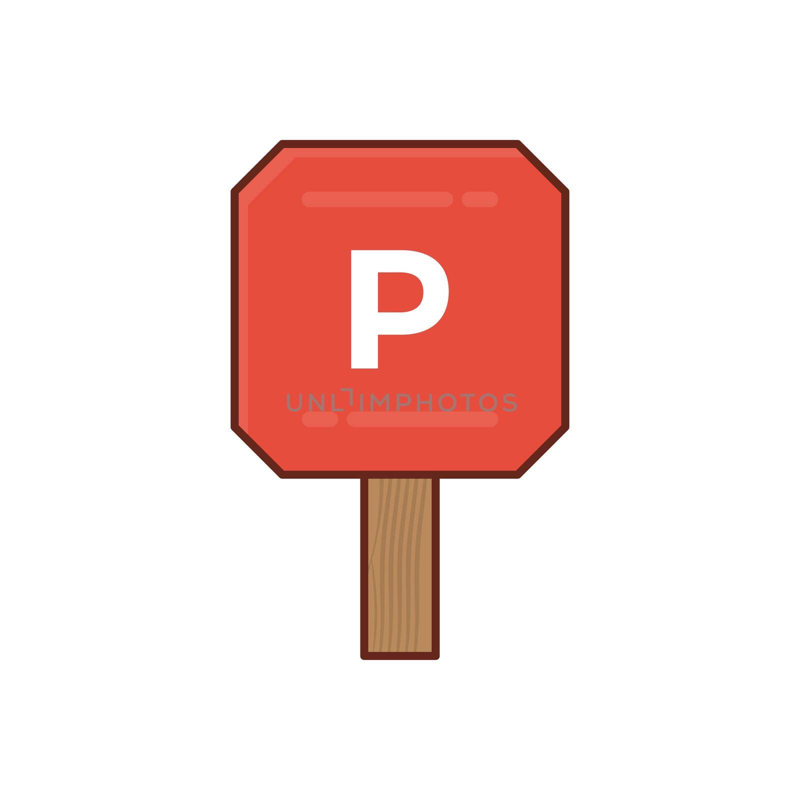parked vector flat color icon
