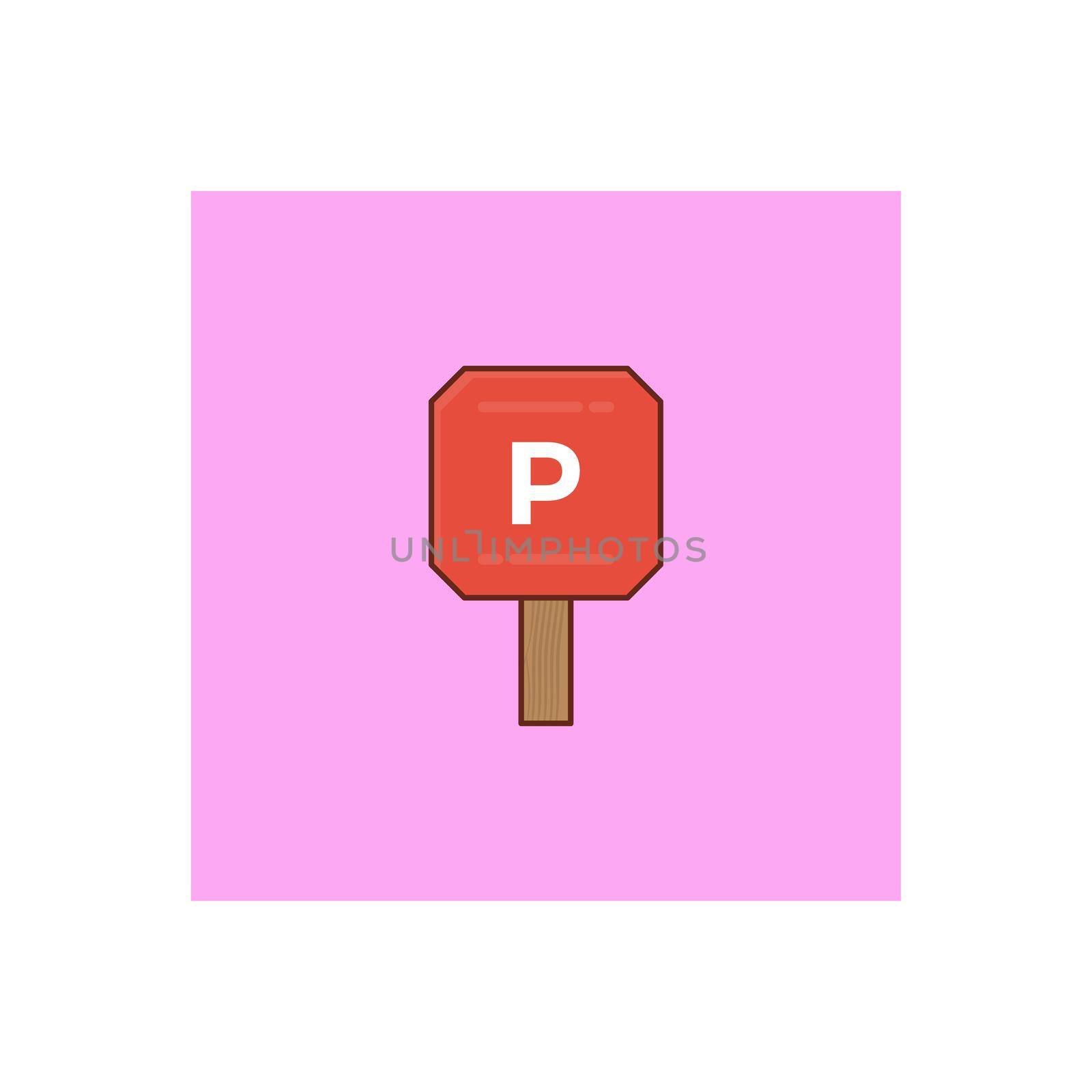 parked vector flat color icon