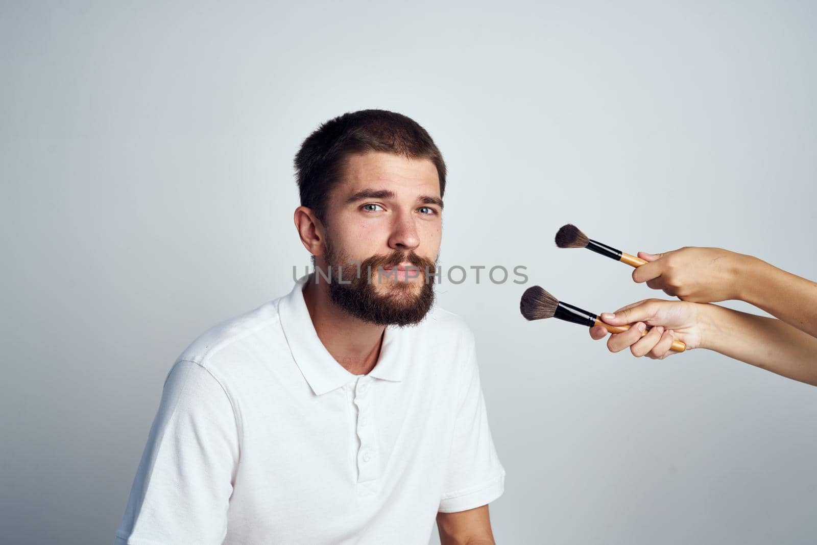 bearded man beer alcohol emotions fun isolated background. High quality photo