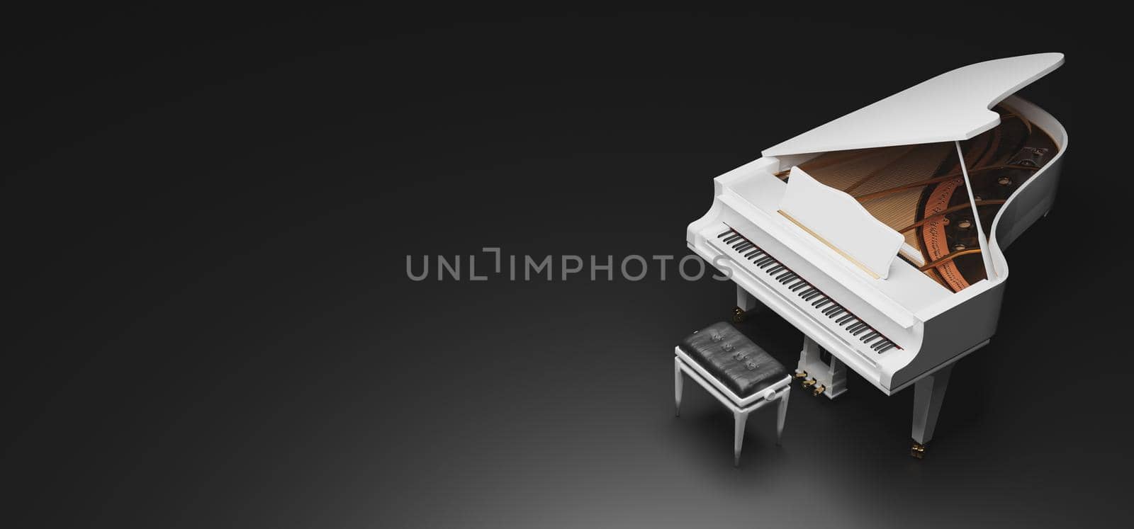 banner with a white grand piano by asolano