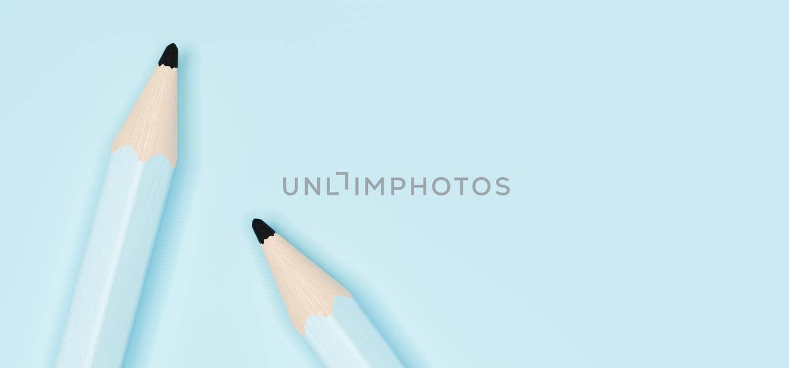 banner of pastel blue wooden pencils by asolano