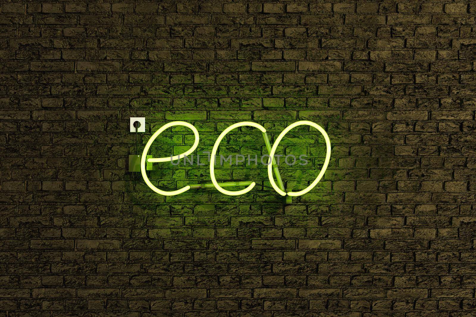 neon lamp sign with the word ECO by asolano