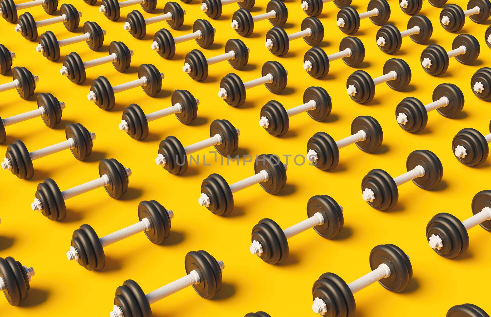 pattern of dumbbells on yellow background by asolano