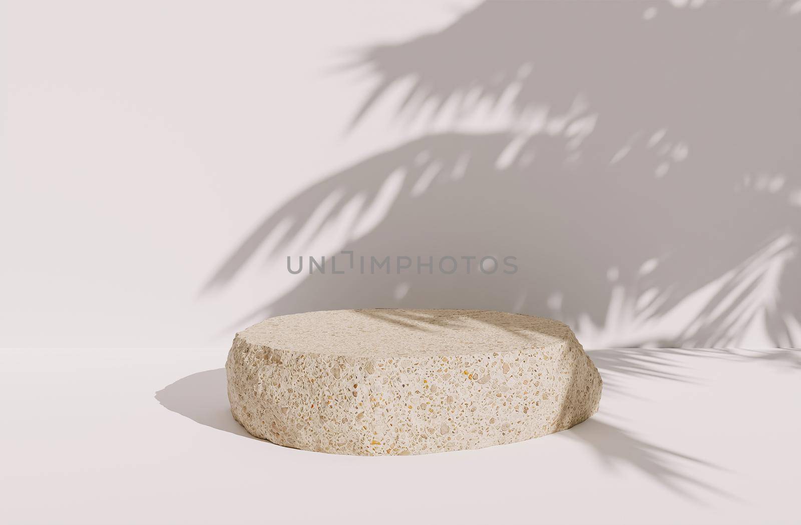solitary rock for product presentation on white background by asolano