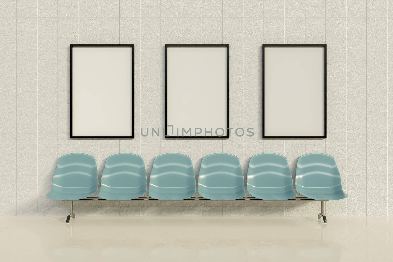 mockup of advertising frames in a waiting room by asolano