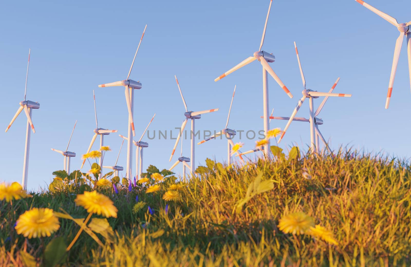 wind power station on field by asolano