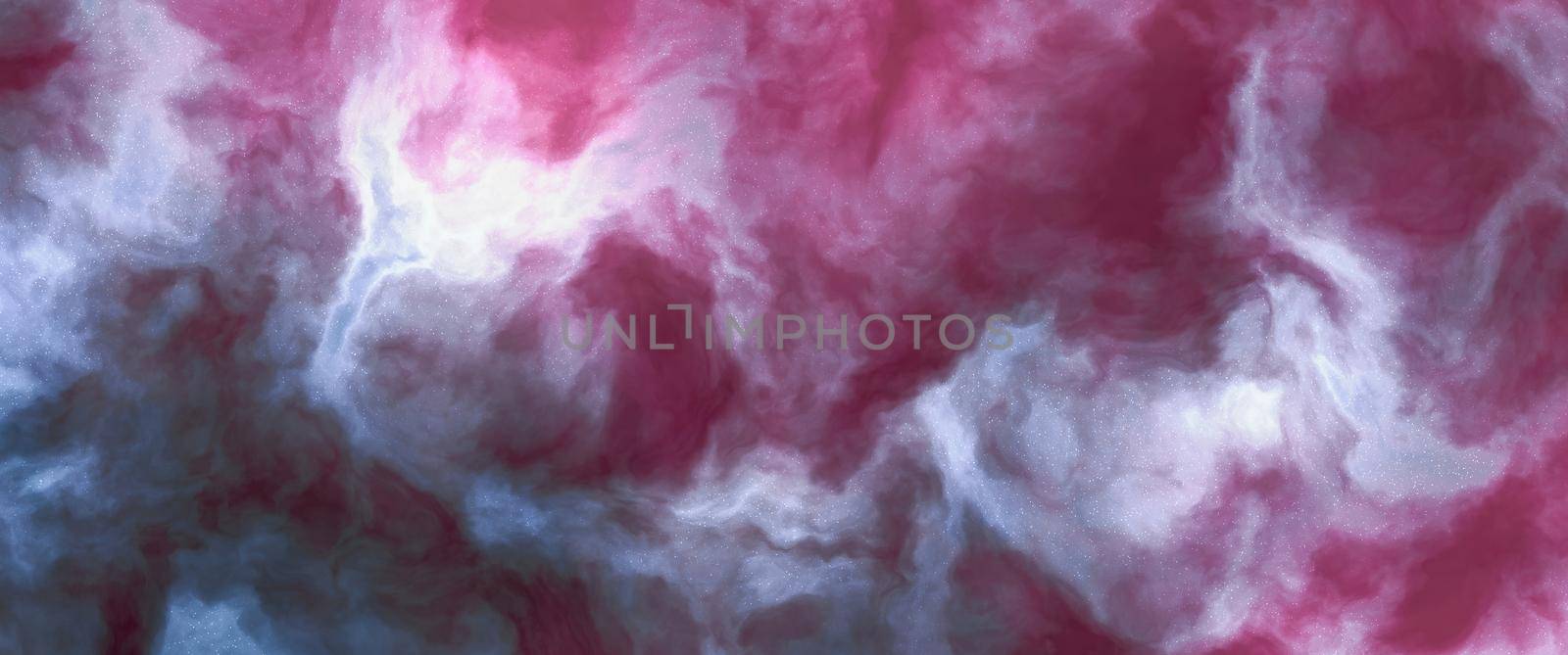 abstract background of blue and violet nebula with small stars and bright areas. 3d render