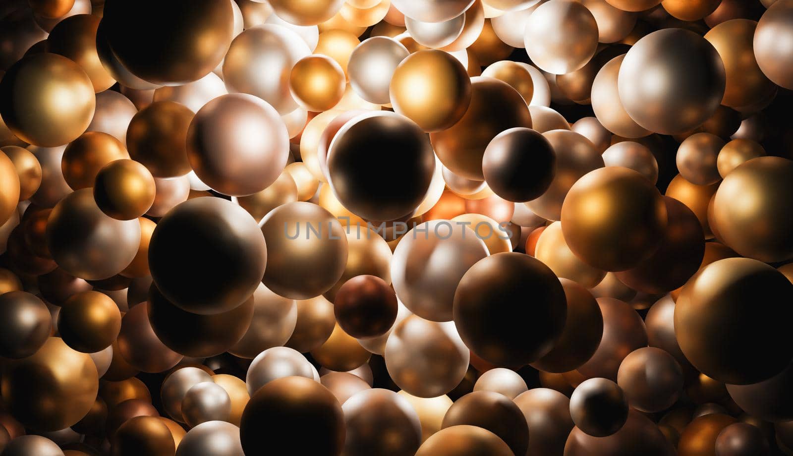 gold spheres background by asolano