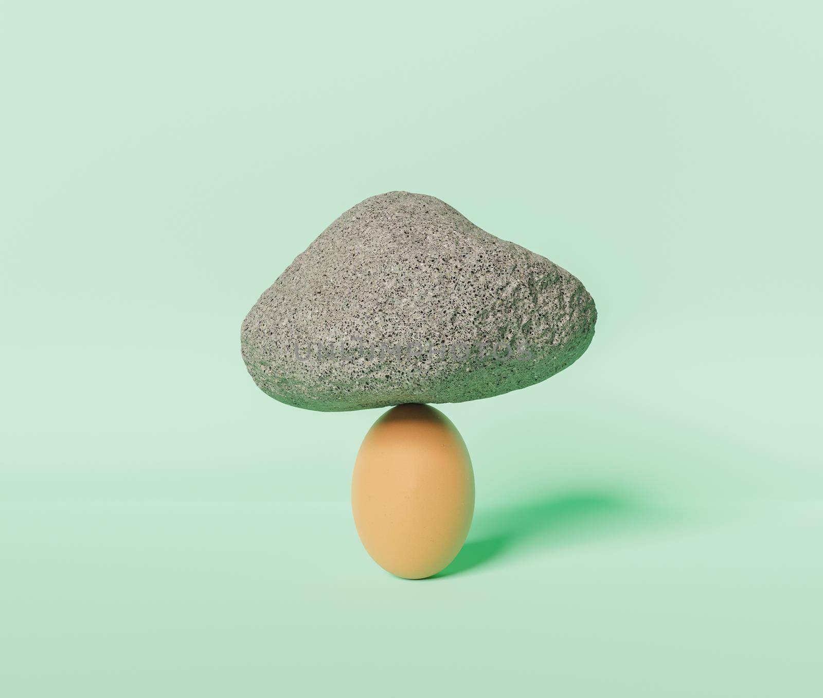 egg with rock on top by asolano