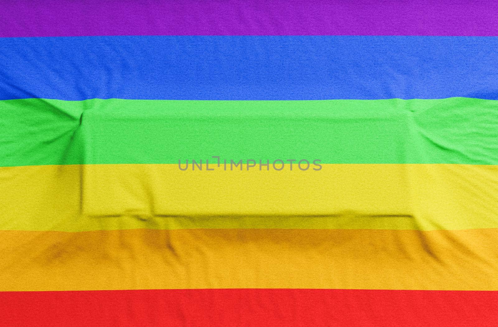 gay pride flag with rectangular embossed fabric to put text or design. lgbtq+ concept, pride day. 3d render