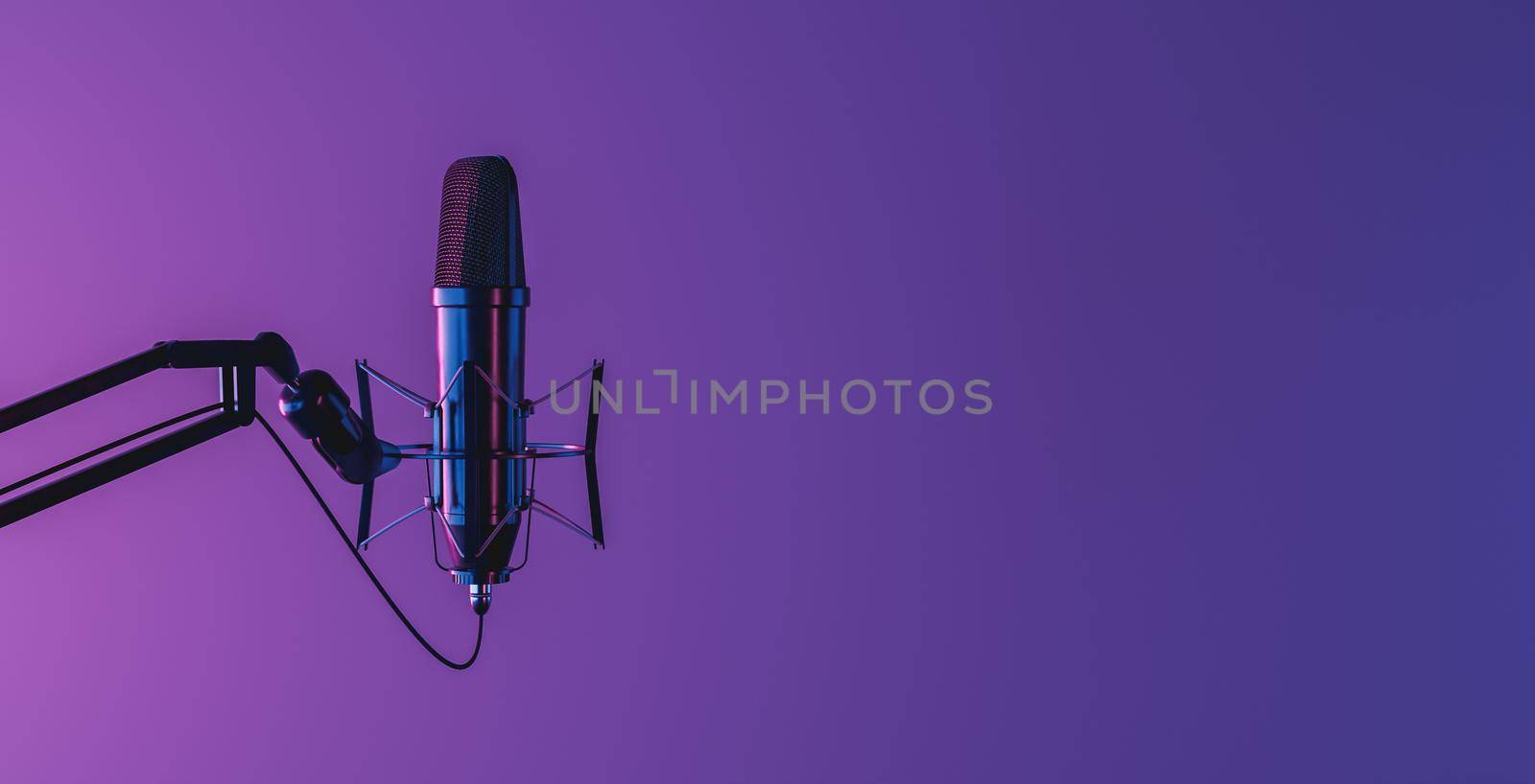 microphone with neon light by asolano