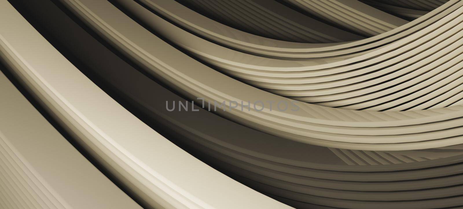 abstract background of soft curves of monochromatic pastel colors. 3d render