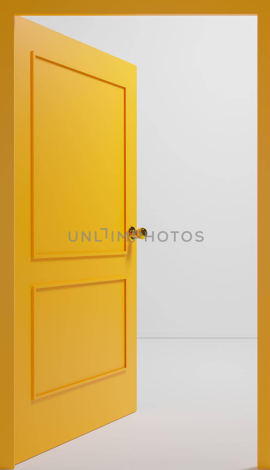 closed shot of an open yellow door by asolano