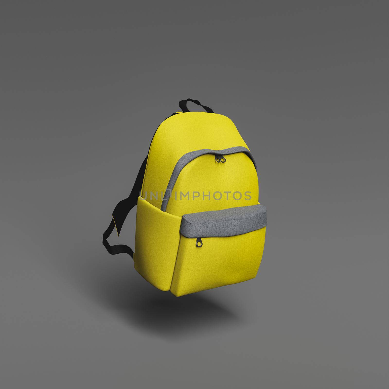yellow school backpack floating by asolano