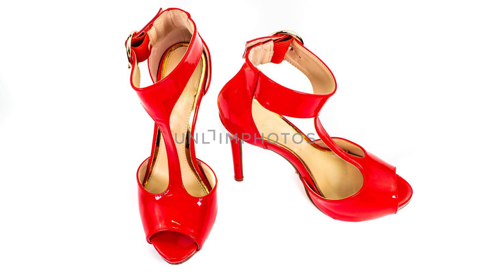 sandal with red patent heel by carfedeph