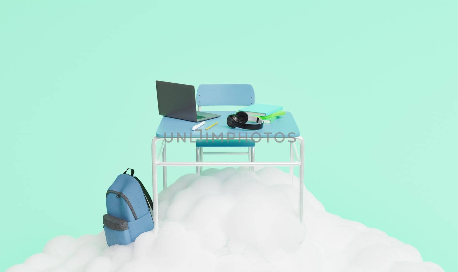 school desk on a cloud by asolano