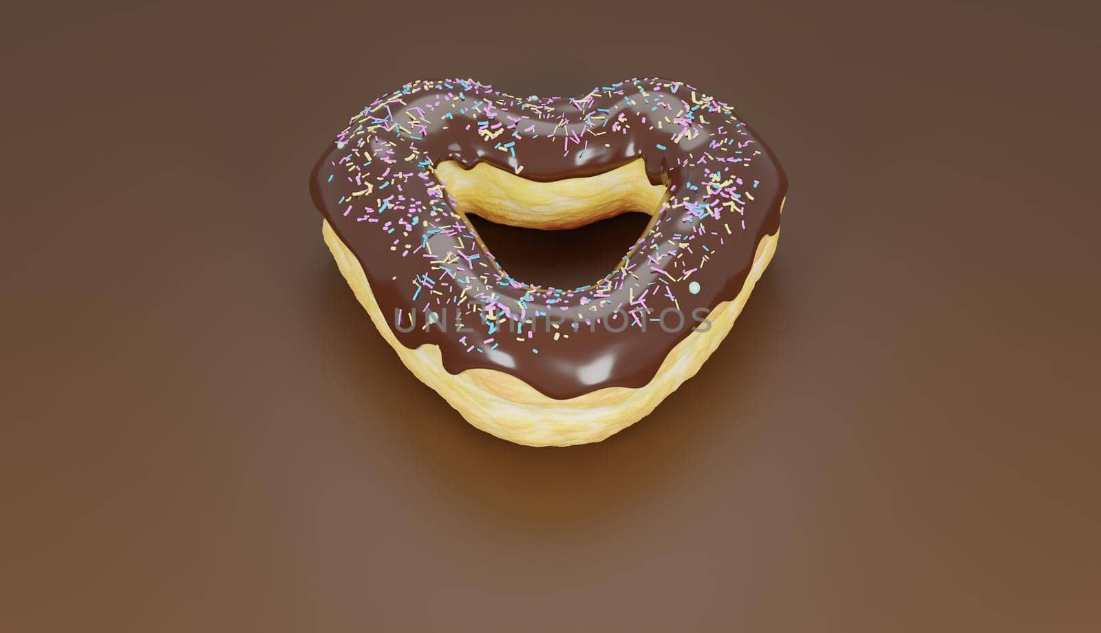 heart-shaped donut covered with chocolate by asolano