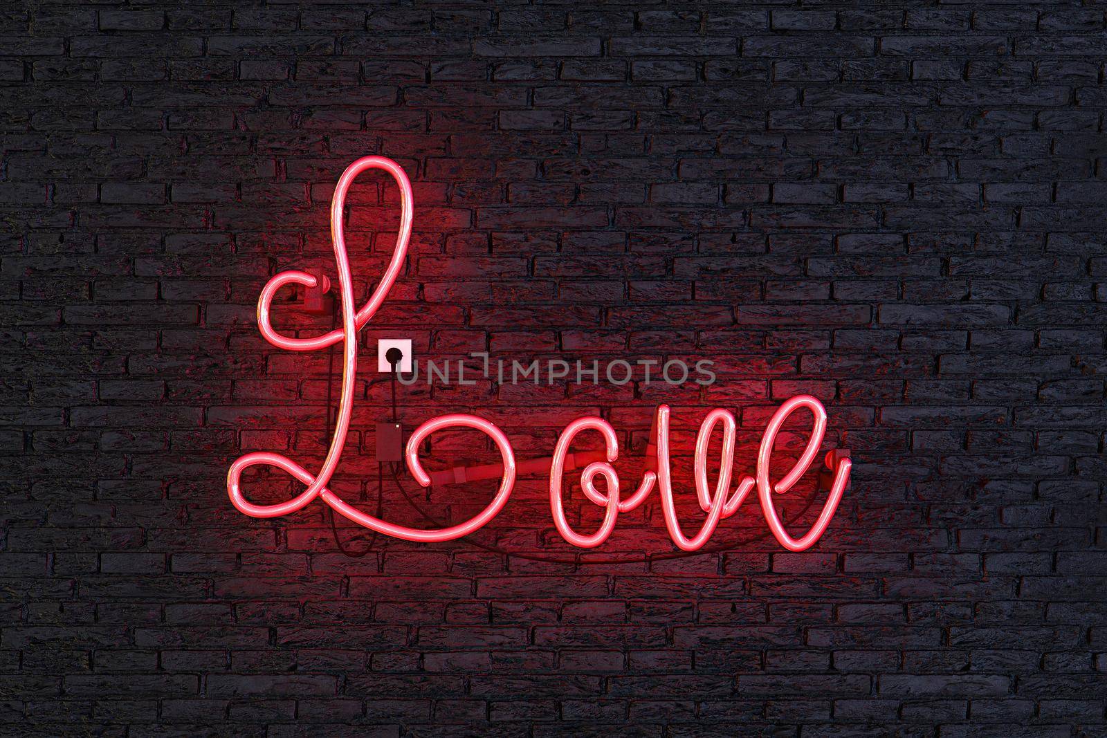 red neon lamp with the word LOVE by asolano