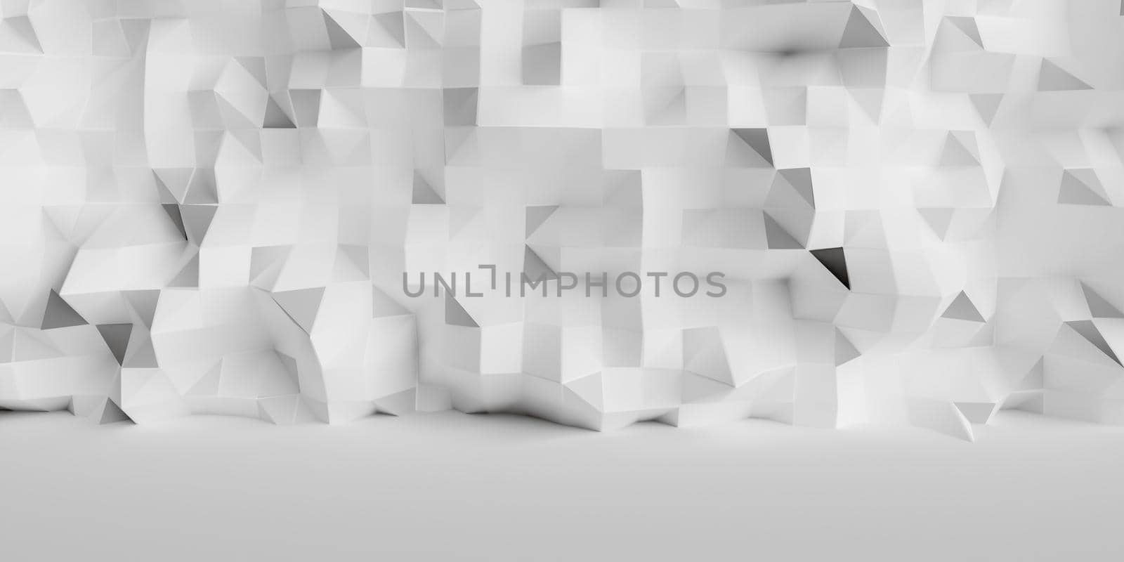 abstract grid wall background with plain ground. 3d render