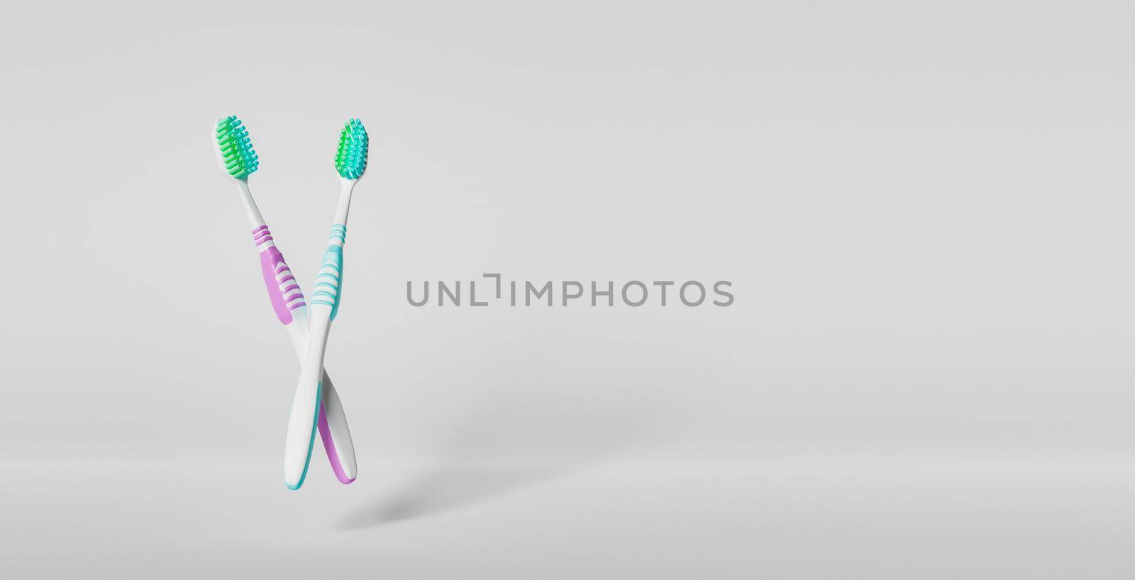 toothbrushes on white background by asolano