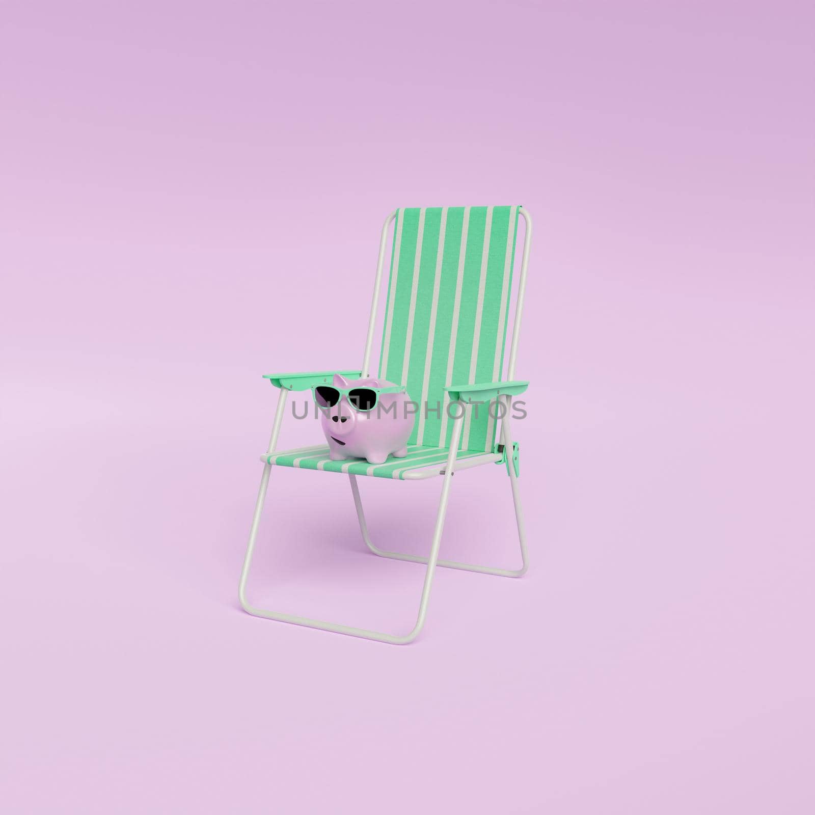 Piggy Bank With Deckchair by asolano
