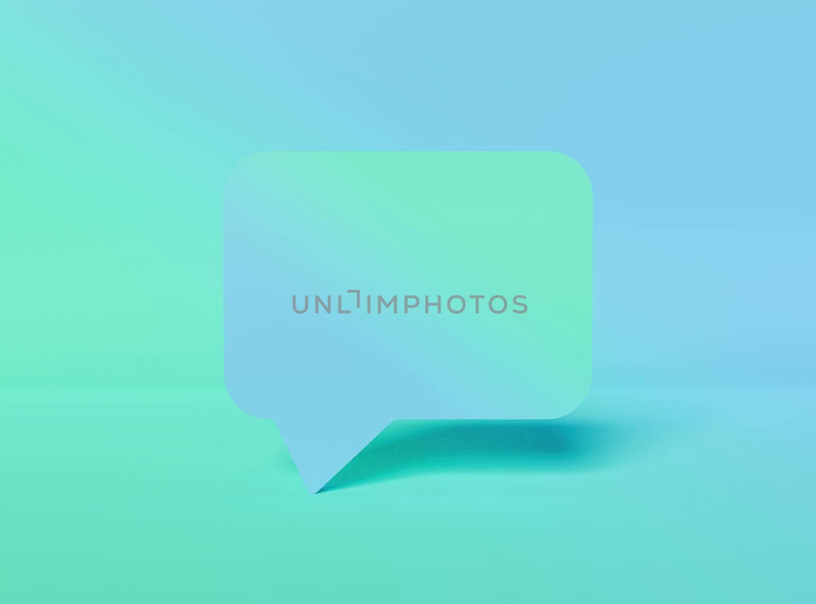 comment box with gradient color. 3d rendering