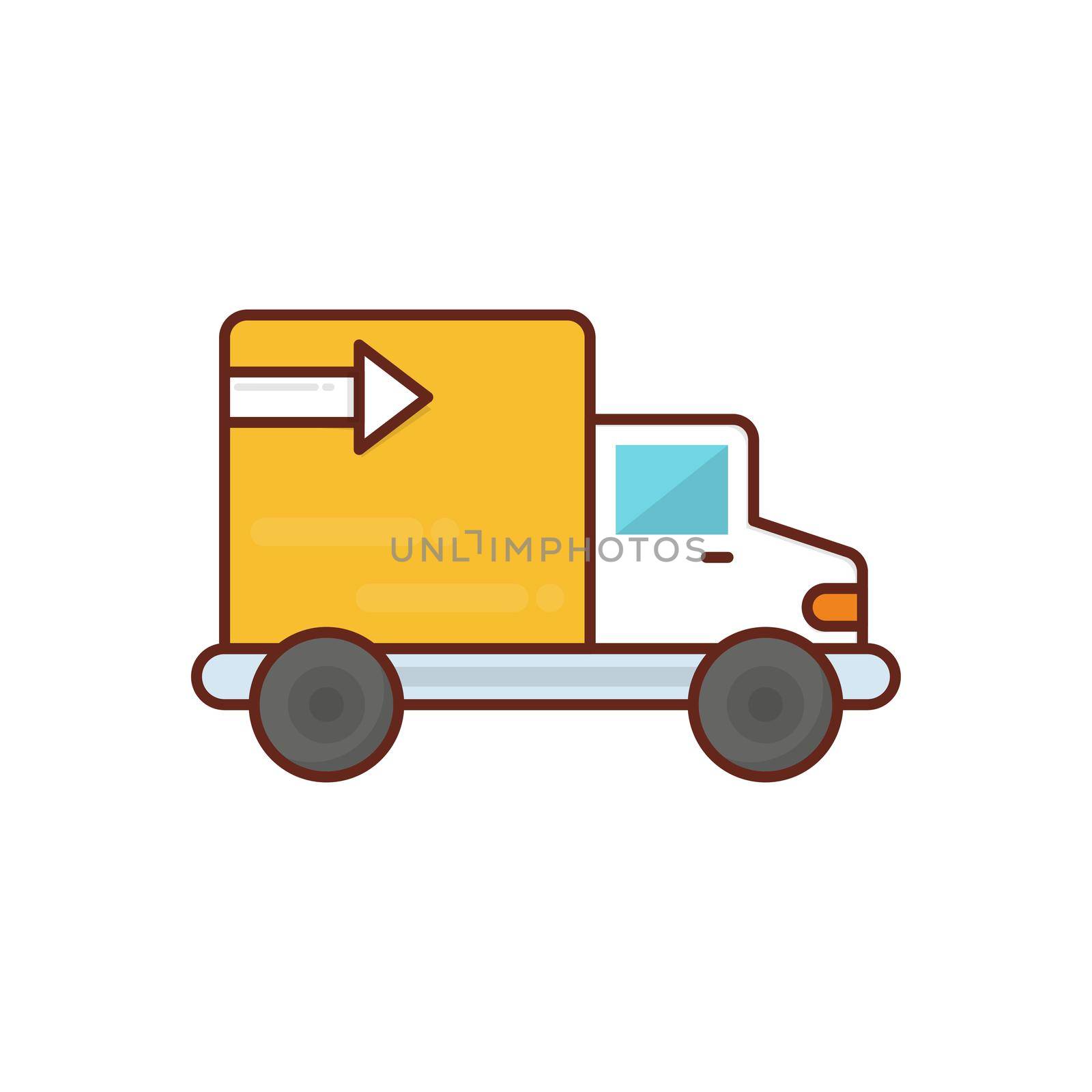 delivery vector flat color icon