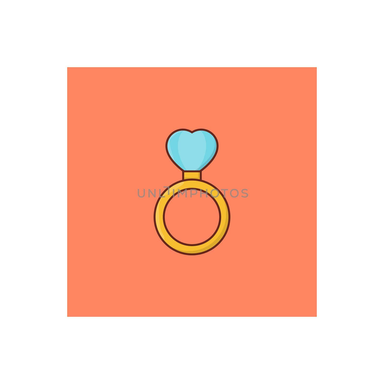 ring vector flat colour icon