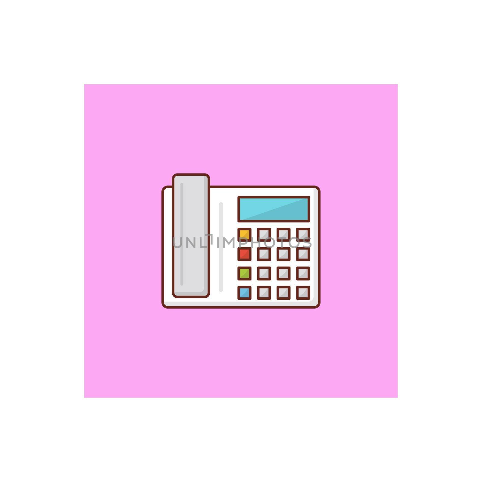 telephone vector flat color icon
